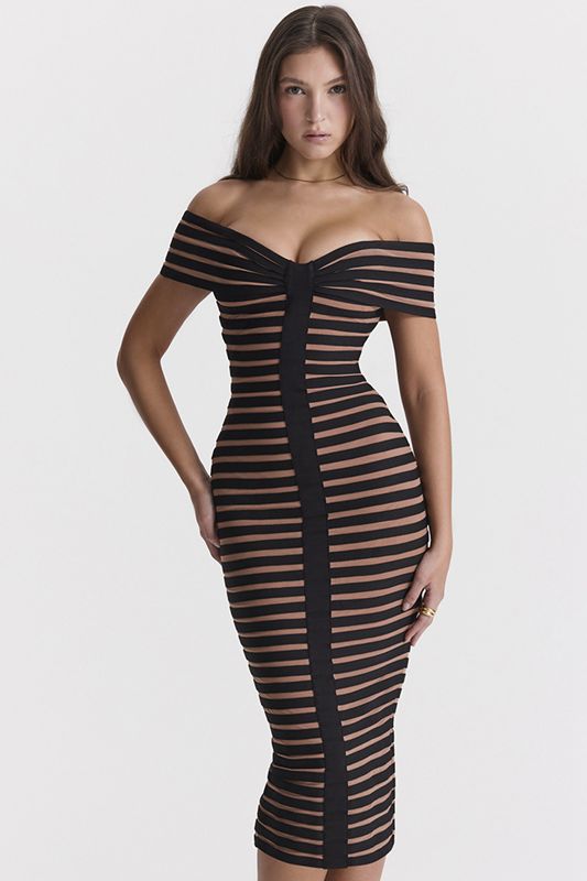 Robe Mi-longue House Of Cb Noir | KLC-104985