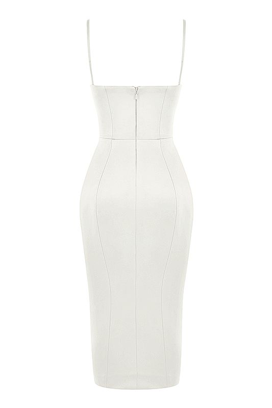 Robe Mi-longue House Of Cb Satin Blanche | TGJ-298364