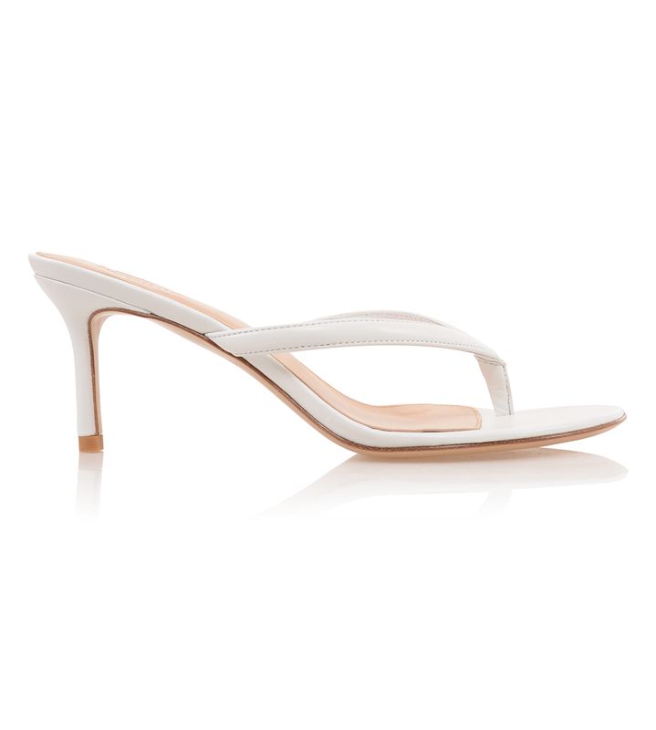 Sandales House Of Cb Cuir Mid Heel Thongs Blanche | GSC-897501