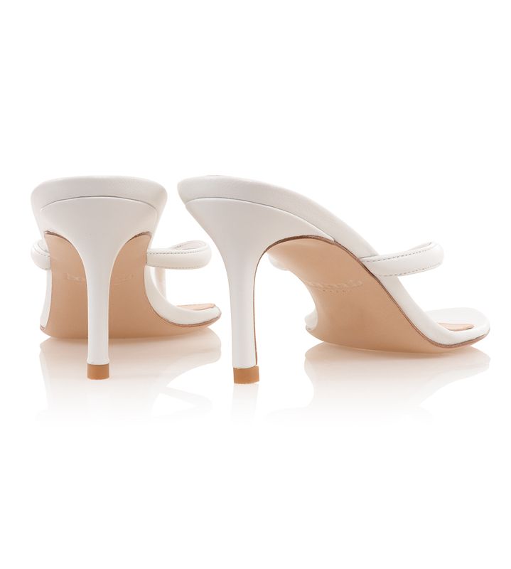 Sandales House Of Cb Cuir Mid Heel Thongs Blanche | GSC-897501