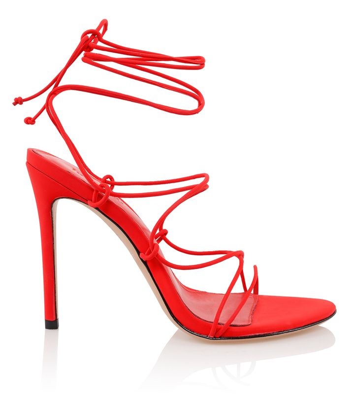 Sandales House Of Cb Scarlet Cuir Barely There Rouge | KIH-174359