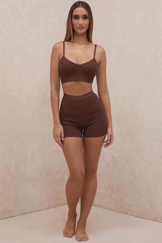 Shorts House Of Cb Bandage Chocolat | DZP-147352