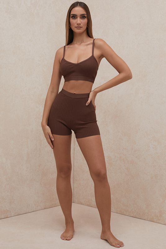 Shorts House Of Cb Bandage Chocolat | DZP-147352