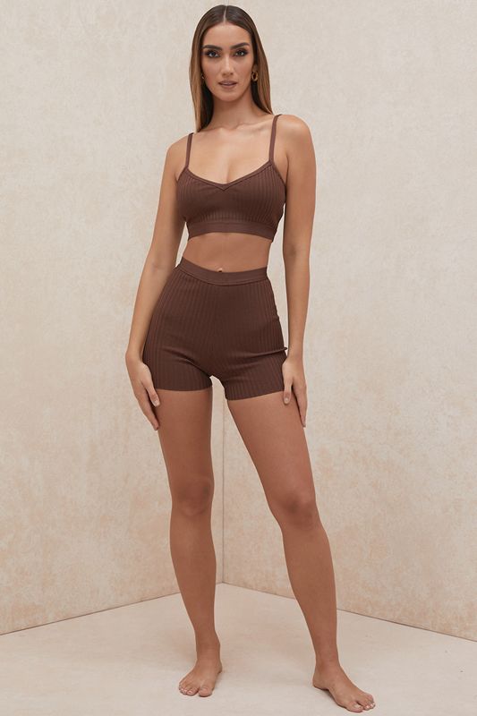 Shorts House Of Cb Bandage Chocolat | DZP-147352