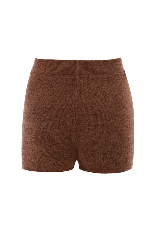 Shorts House Of Cb Fluffy Knit High Waisted Chocolat | SFG-528640