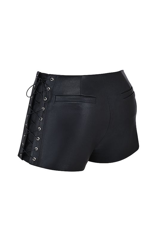 Shorts House Of Cb Vegan Cuir Micro Mini Noir | QYH-940257