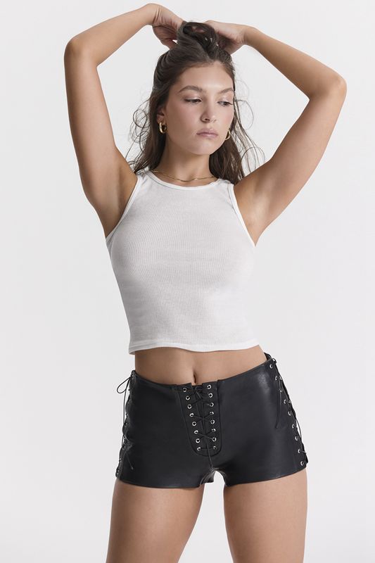 Shorts House Of Cb Vegan Cuir Micro Mini Noir | QYH-940257