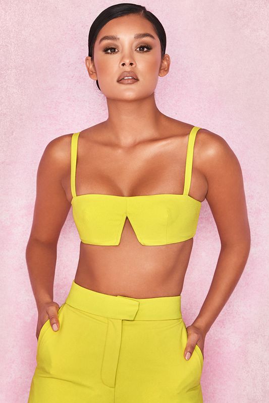 Soutien Gorge House Of Cb Crepe V Wire Jaune | DNH-307529