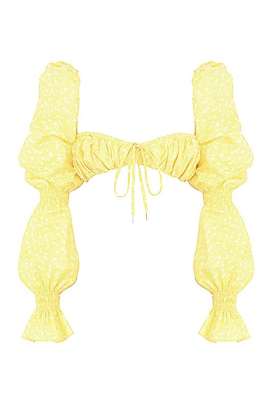 Soutien Gorge House Of Cb Floral Shirred Citron | SCD-526834