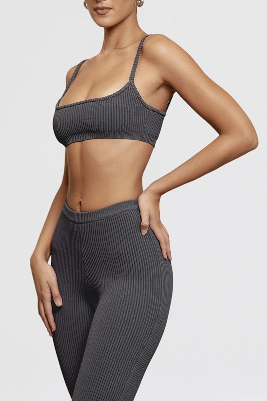 Soutien Gorge House Of Cb Grey Nervuré Knit Grise Foncé | TJY-539412