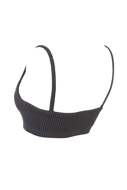 Soutien Gorge House Of Cb Grey Nervuré Knit Grise Foncé | TJY-539412