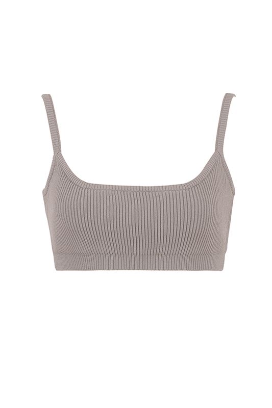 Soutien Gorge House Of Cb Nervuré Knit Grise Marron | NVG-876491