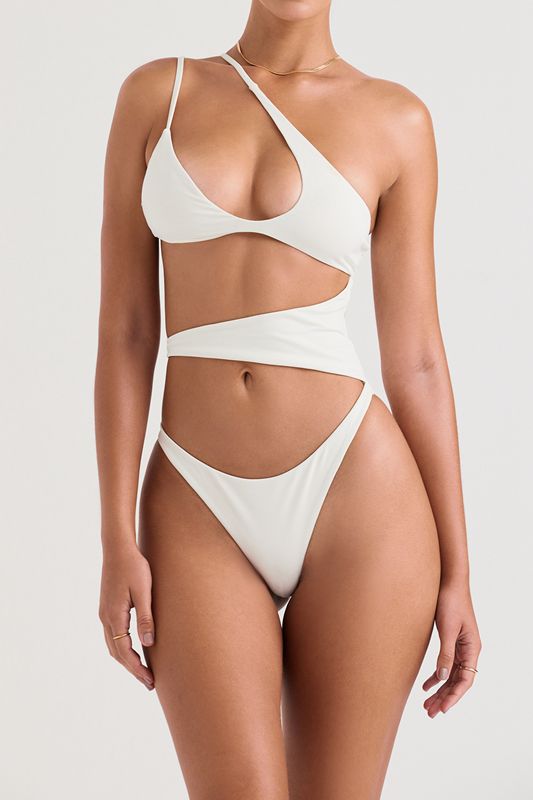 Swimsuit House Of Cb Asymmetric Cutout Blanche | MXZ-526041