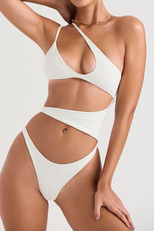 Swimsuit House Of Cb Asymmetric Cutout Blanche | MXZ-526041