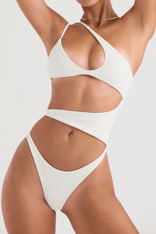 Swimsuit House Of Cb Asymmetric Cutout Blanche | MXZ-526041