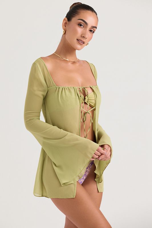 Swimsuit House Of Cb Cover Up Vert Olive | SHP-195746