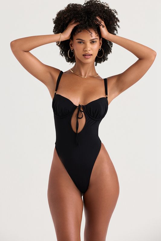 Swimsuit House Of Cb Cutout Noir | KCO-734029