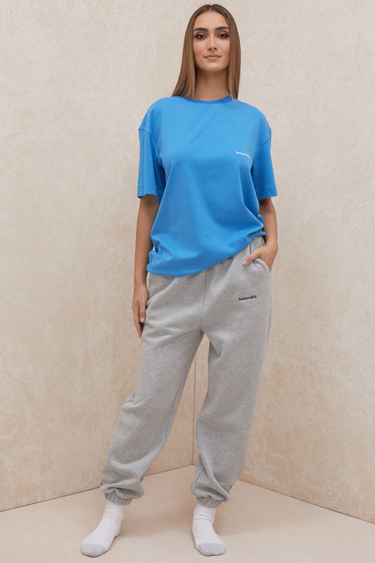 T Shirts House Of Cb Oversized Coton Jersey Bleu | OFJ-150297