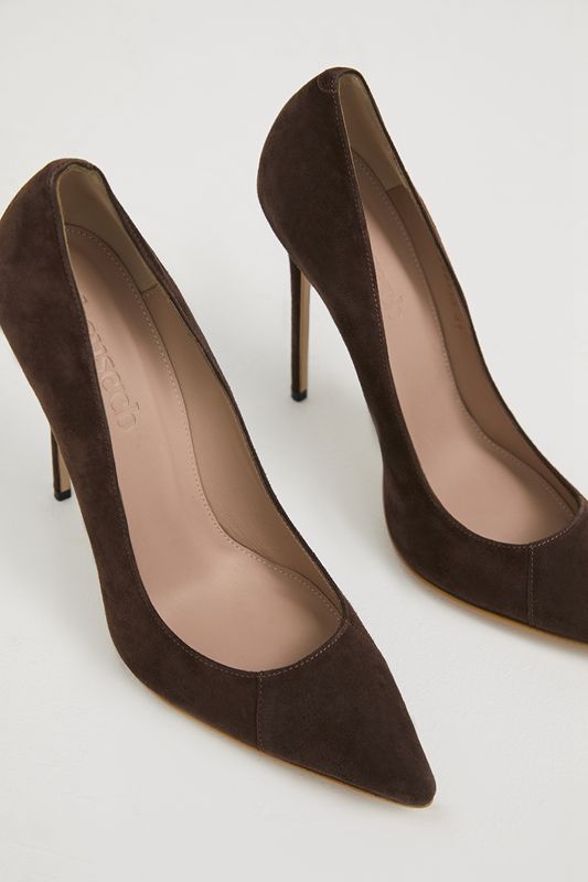 Talons House Of Cb Chocolate Daim Pointy Embout Marron | FOP-348276