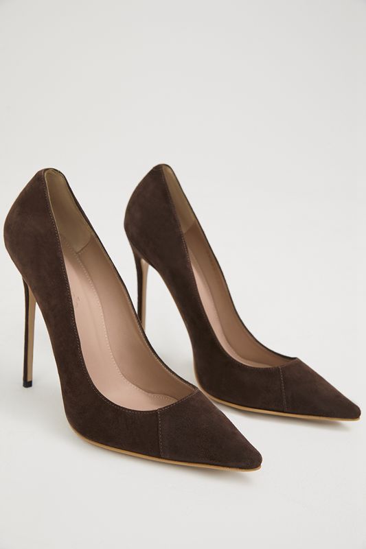 Talons House Of Cb Chocolate Daim Pointy Embout Marron | FOP-348276