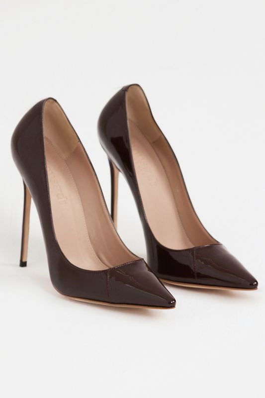 Talons House Of Cb Paint Brown Vernis Cuir Pointy Embout Chocolat | VQG-518796