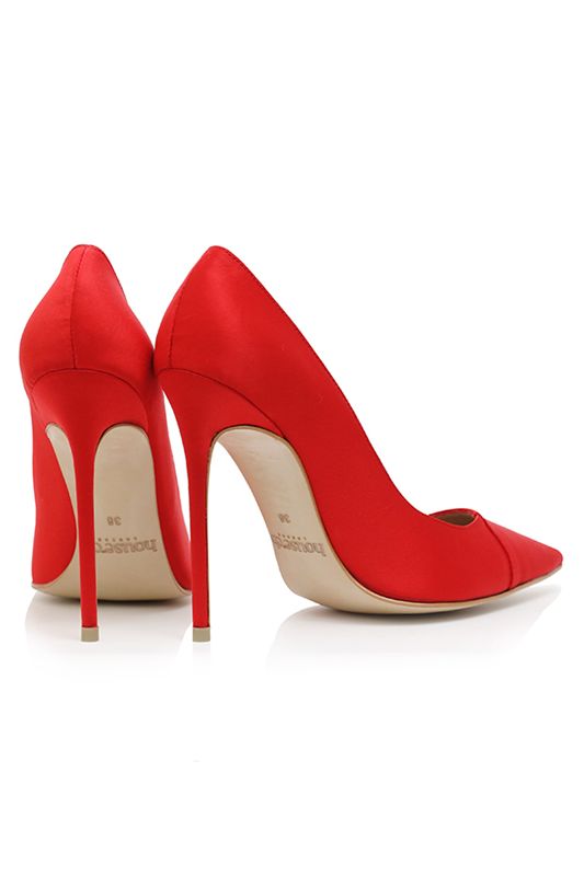 Talons House Of Cb Scarlet Satin Pointy Embout Rouge | LRO-910847