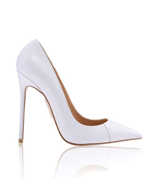 Talons House Of Cb White Vernis Cuir Pointy Embout Blanche | JBE-658071